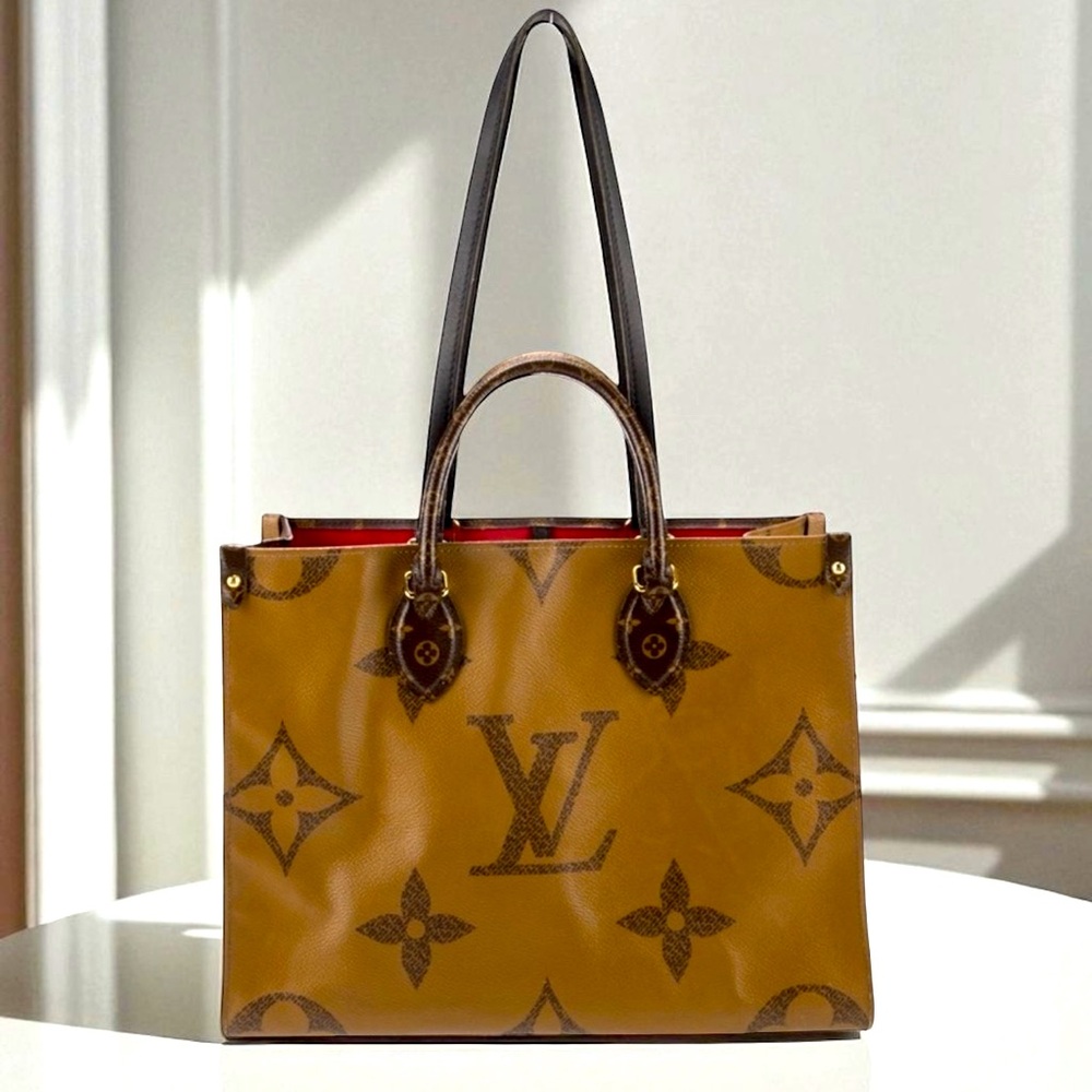 Louis Vuitton Tote Reverse Monogram Large Print Brown On the go authenticated - Picture 7 of 16